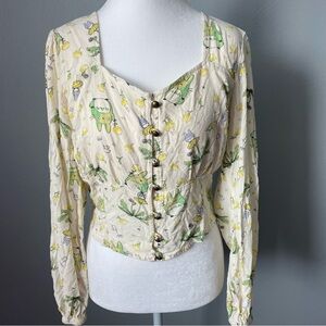 Hot Topic Ghibli My Neighbor Totoro Balloon Sleeve Blouse